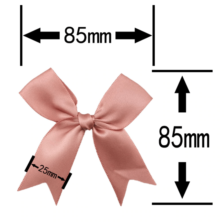 5er Set Geschenkschleife aus Satin 85 x 85mm Pink